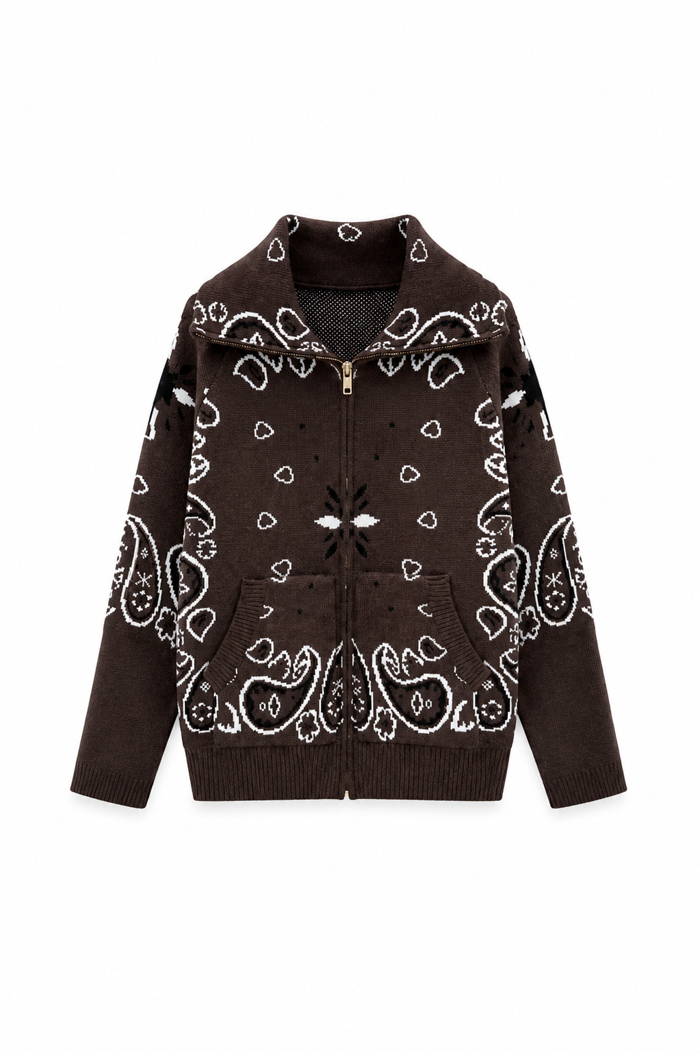 SHADES SELECTION - Brown Bandana Zip Jacket