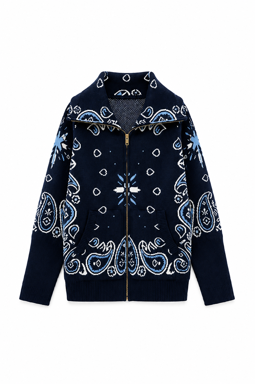 SHADES SELECTION - Navy blue Bandana Zip Jacket