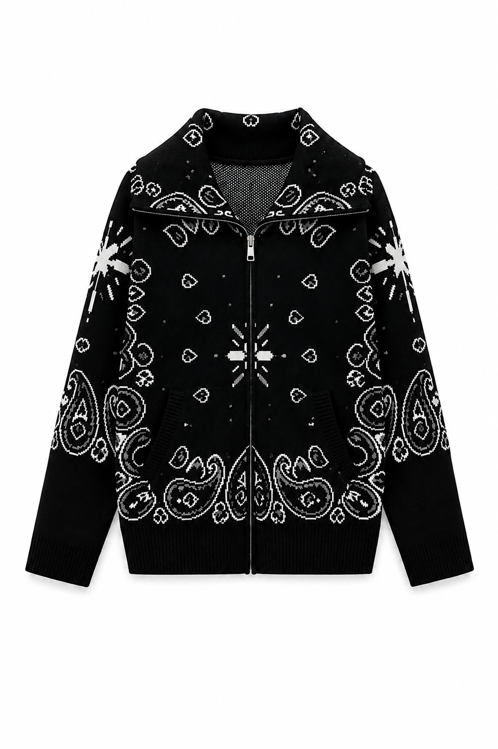 SHADES SELECTION -  Black Bandana Zip Jacket