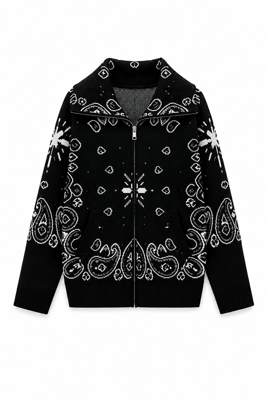 SHADES SELECTION -  Black Bandana Zip Jacket