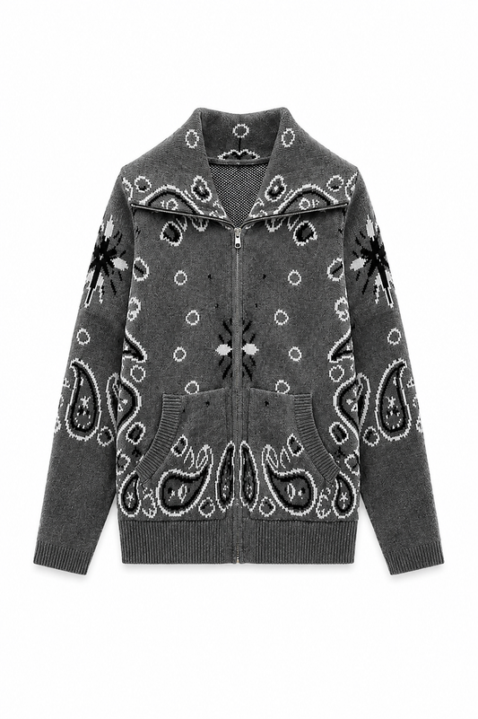 SHADES SELECTION -  Dark Gray bandana zip Jacket