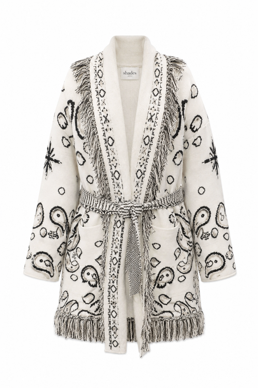 SHADES SELECTION -  Royal White Bandana Cardigan