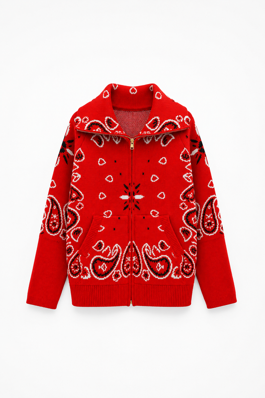 SHADES SELECTION - Red Bandana Zip Jacket