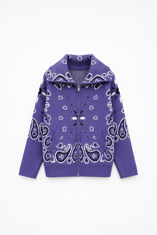SHADES SELECTION - Purple Bandana Zip Jacket