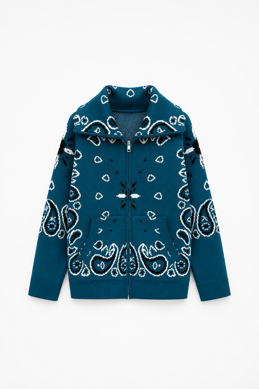 SHADES SELECTION -  Teal Bandana Zip Jacket