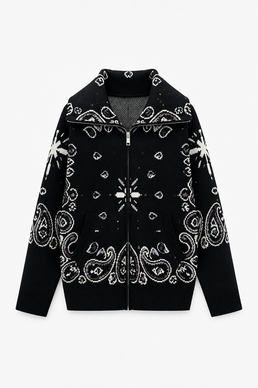 SHADES SELECTION -  Black Bandana Zip Jacket