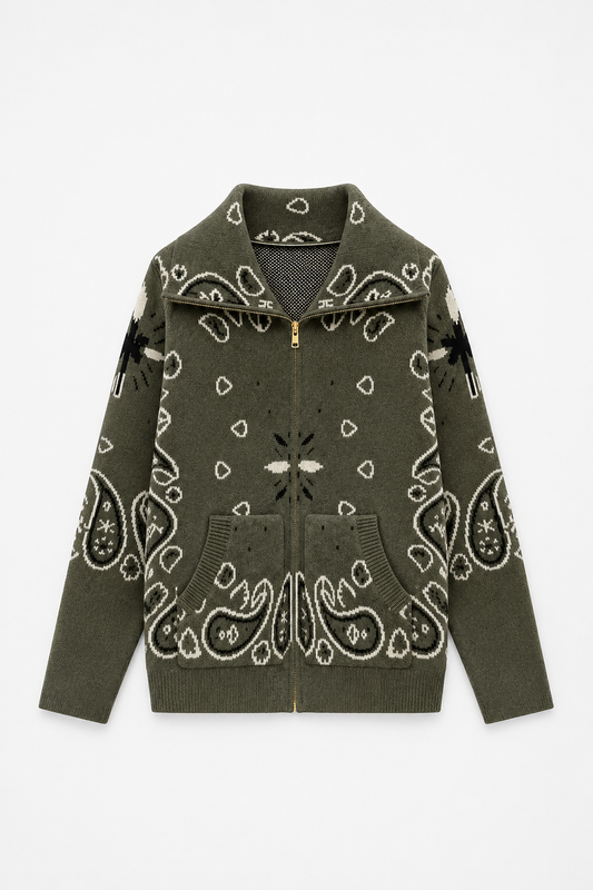 SHADES SELECTION - Khaki Bandana Zip Jacket