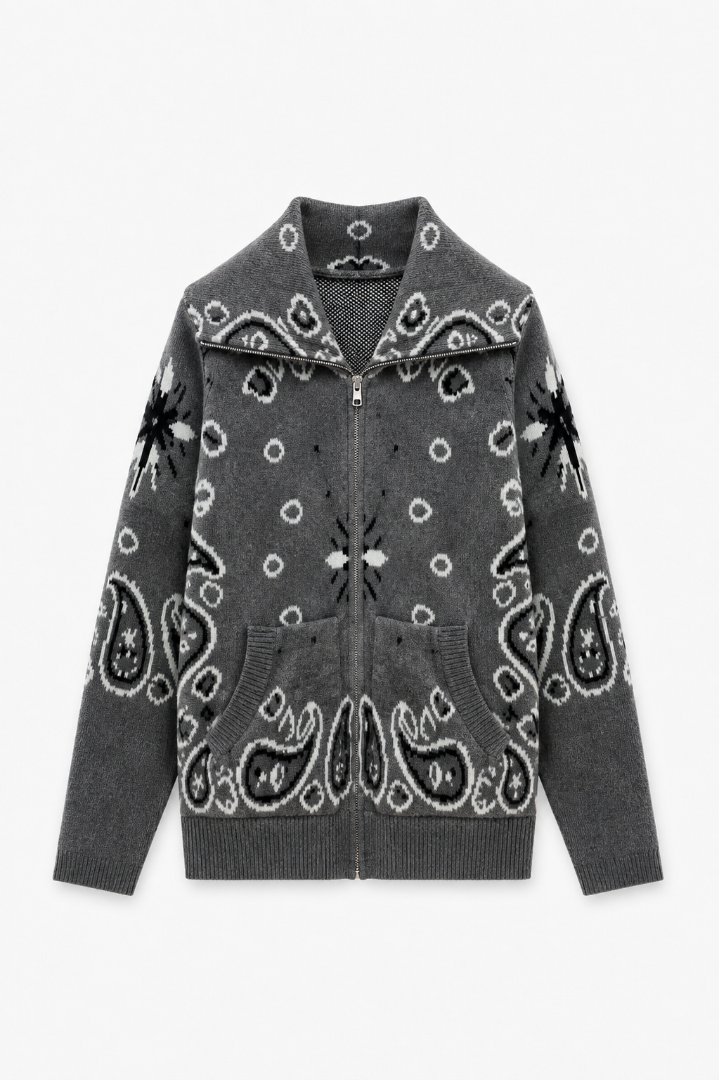 SHADES SELECTION -  Dark Gray bandana zip Jacket