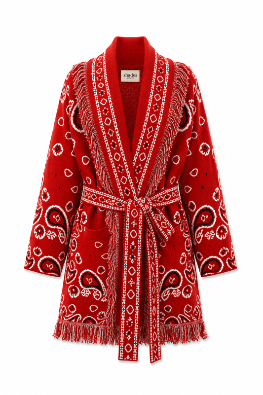 SHADES SELECTION -  Red Bandana Cardigan