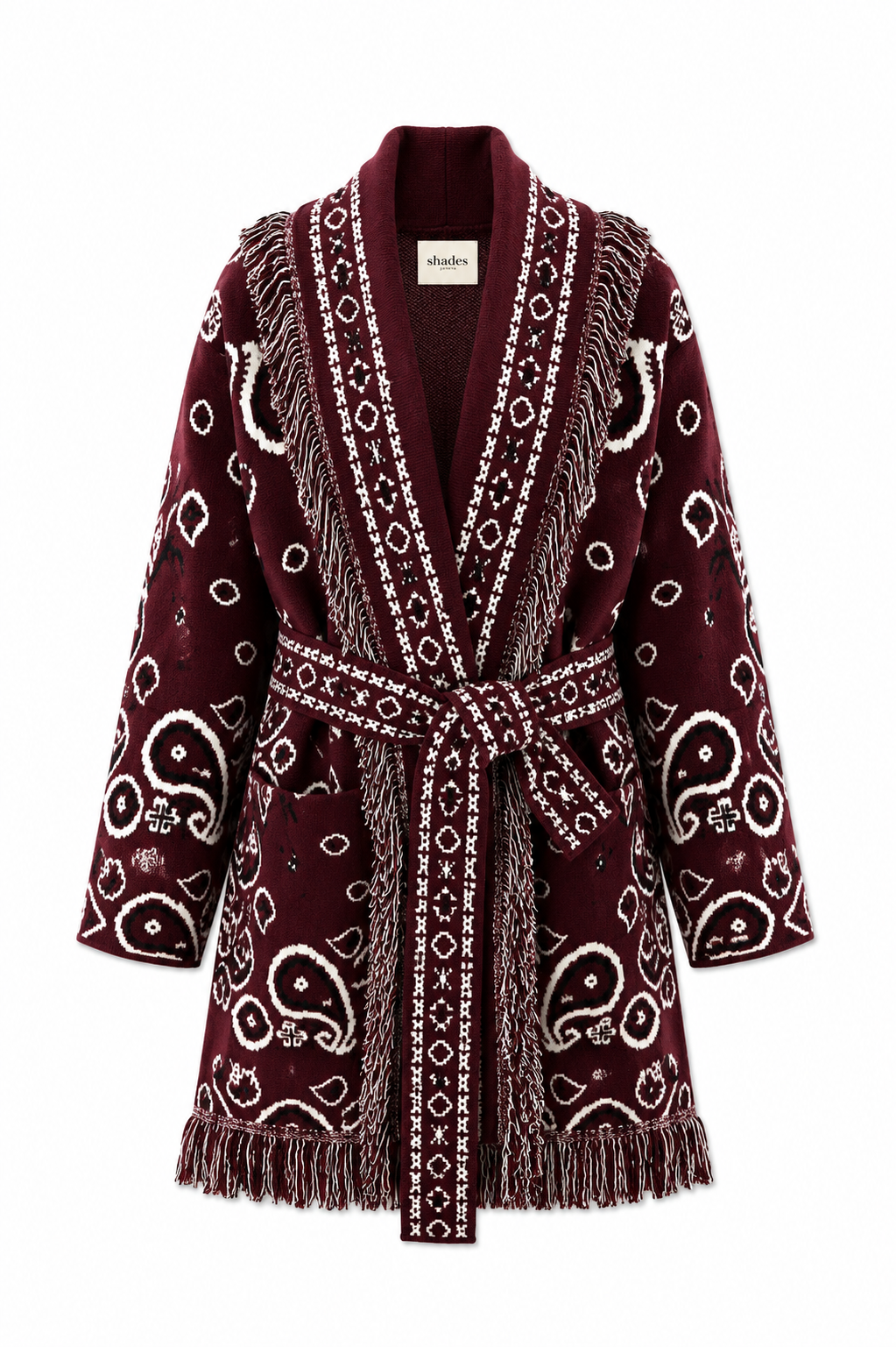 SHADES SELECTION -  Burgundy Bandana Cardigan