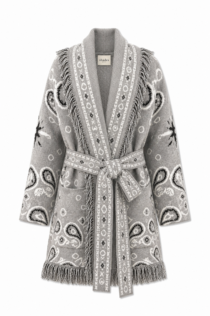 SHADES SELECTION -  Grey Bandana Cardigan