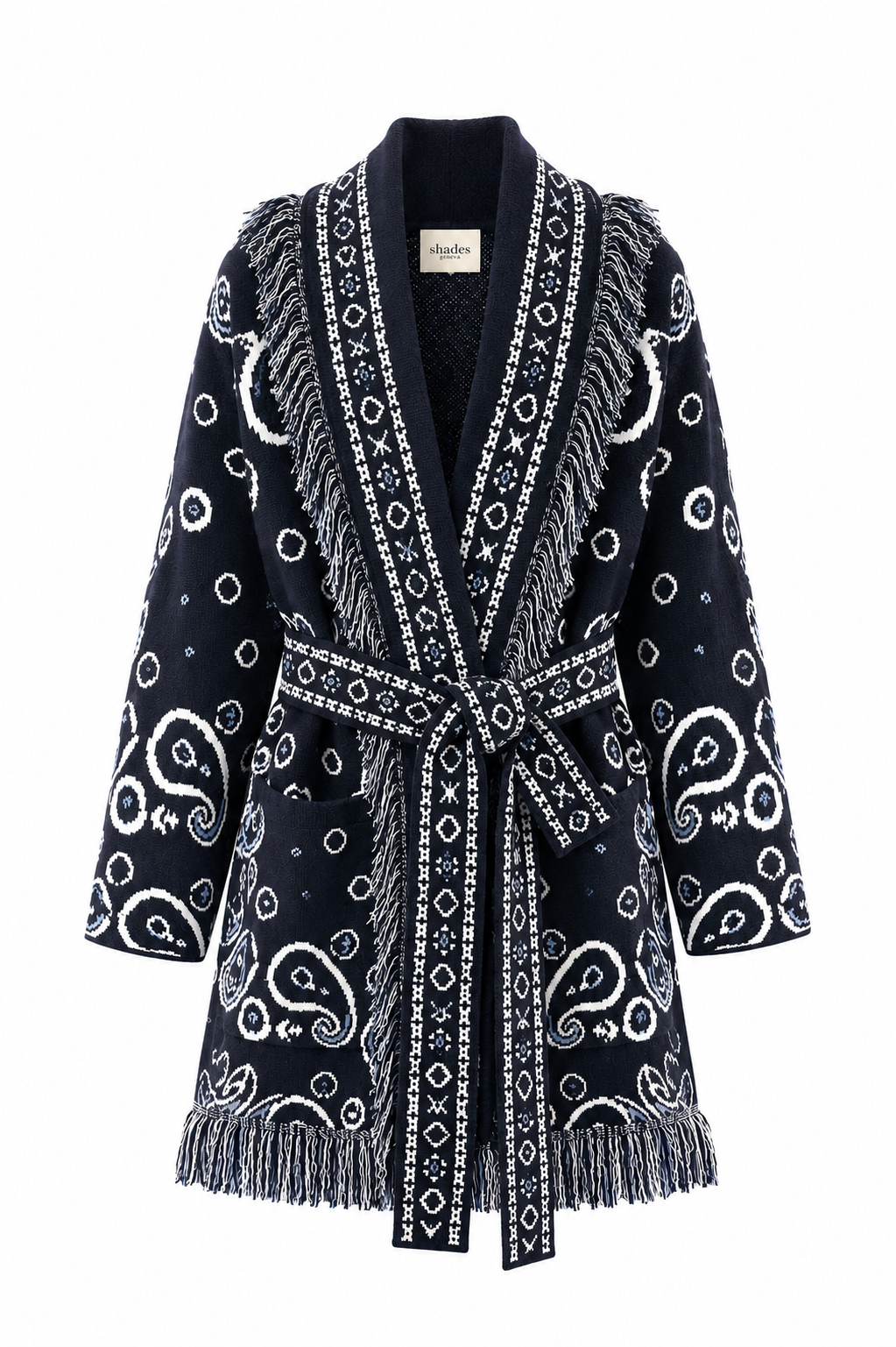 SHADES SELECTION -  Navy Blue Bandana Cardigan
