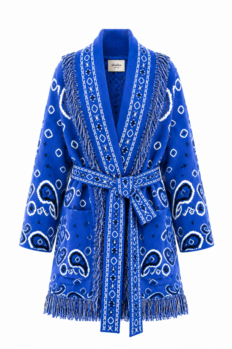 SHADES SELECTION -  Royal blue Bandana Cardigan