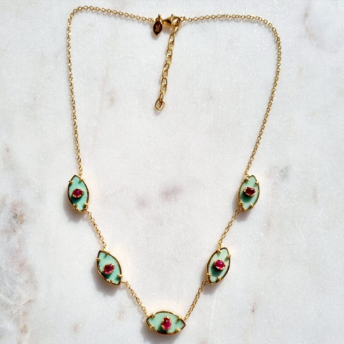 Ainara multiples chrysoprase necklace - 37 cm