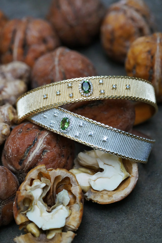 Camala bracelet with green tourmaline stones