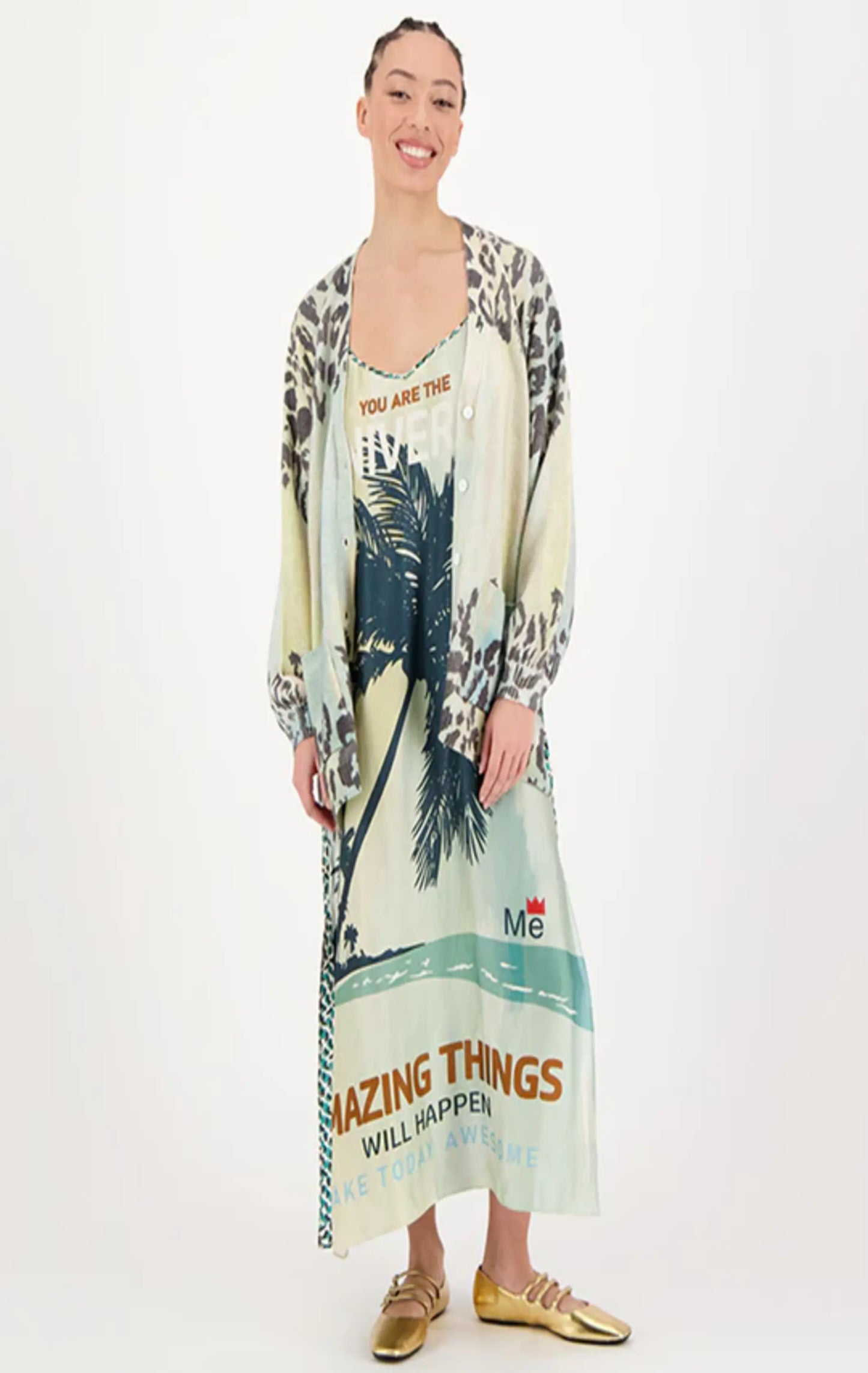 Liv Long Printed Safari Cardigan