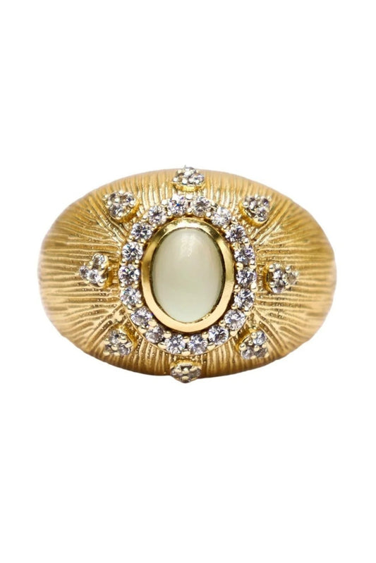 Green Amethyst Cyclamen Ring