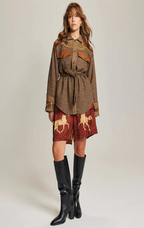 Kiara Brown Belted Jacket
