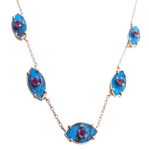 Ainara multiple turquoise mohave necklace - 38 cm