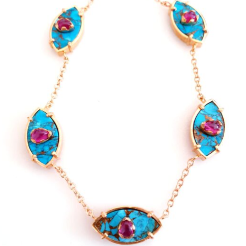 Ainara multiple turquoise mohave necklace - 38 cm