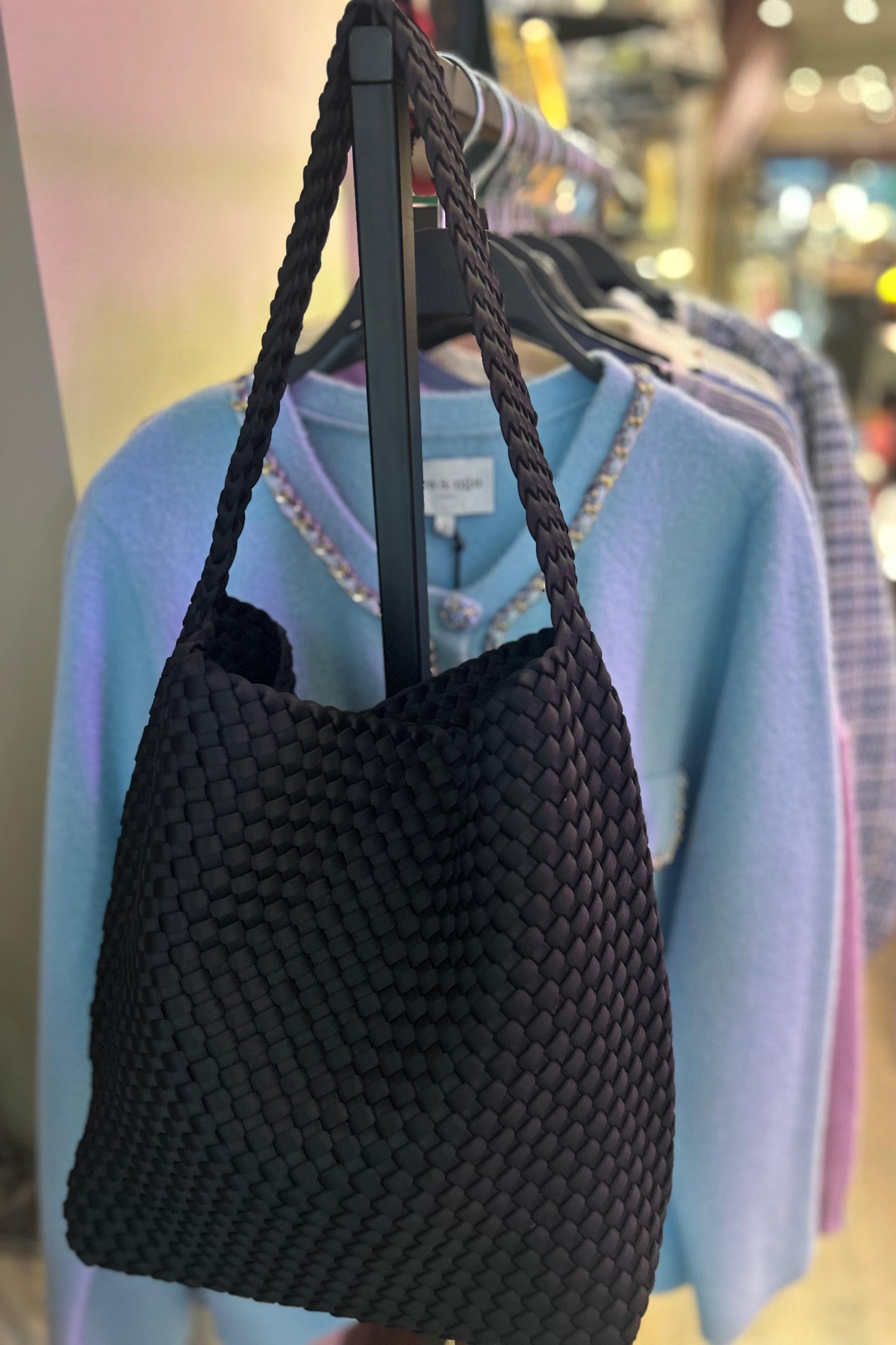 Woven bucket bag - Black