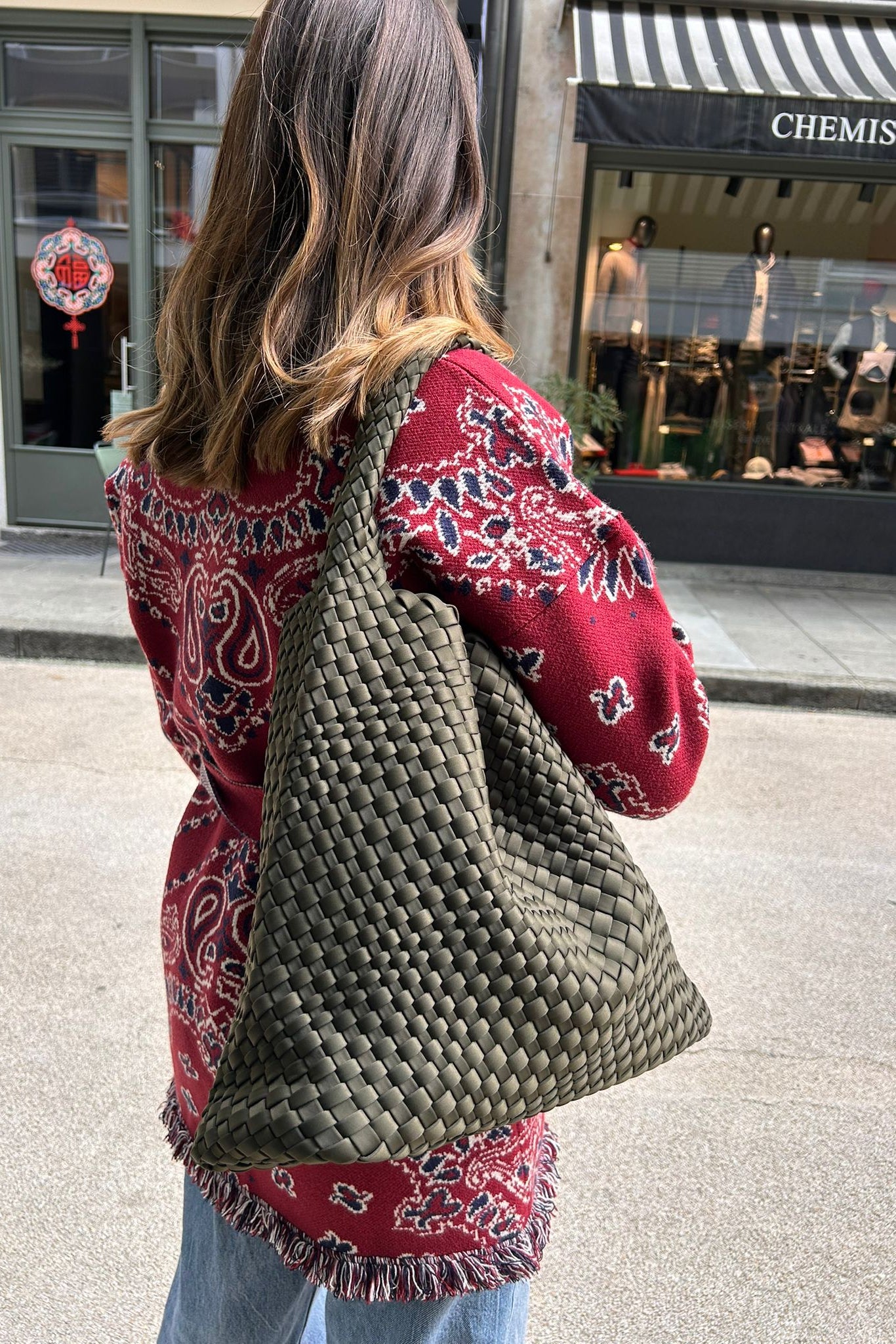 Woven bag Big Size - Khaki