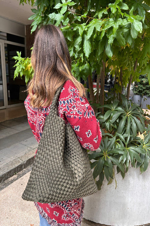 Woven bag Big Size - Khaki