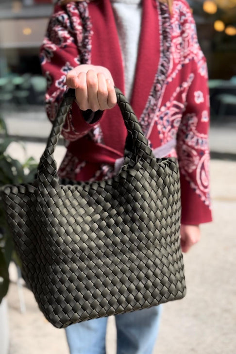 Woven Crossbody Bag - Khaki