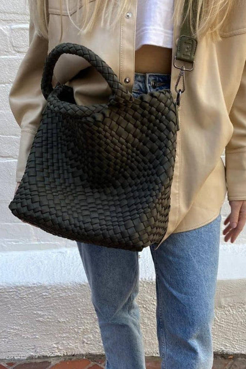 Woven Crossbody Bag - Khaki