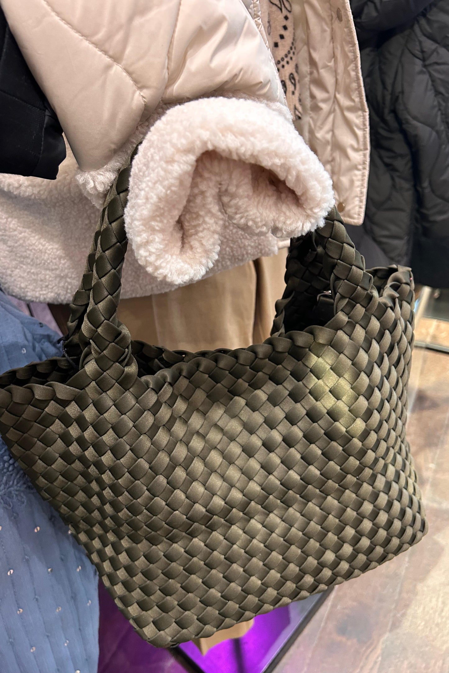 Woven Crossbody Bag - Khaki