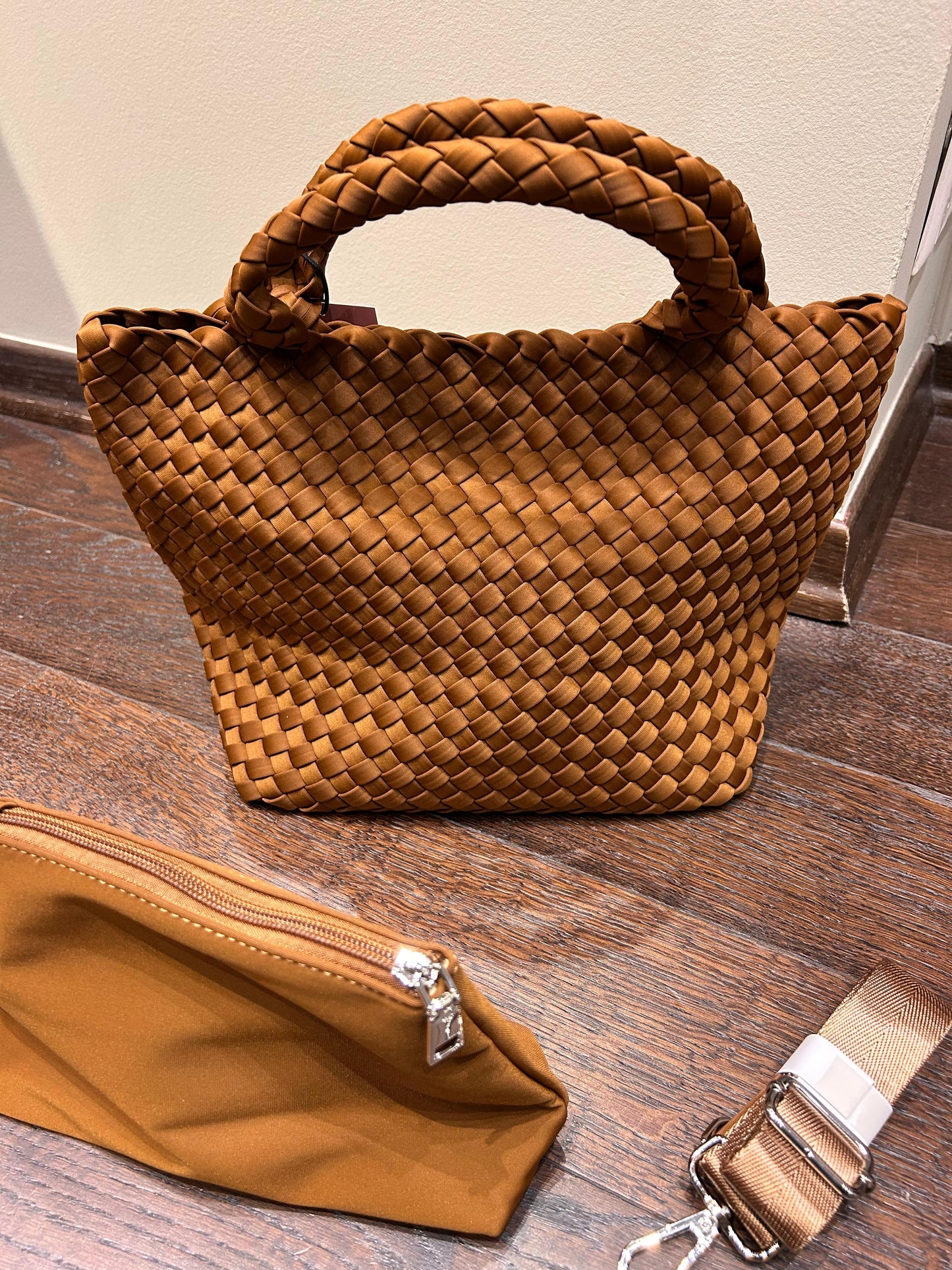 Woven Crossbody Bag - Camel