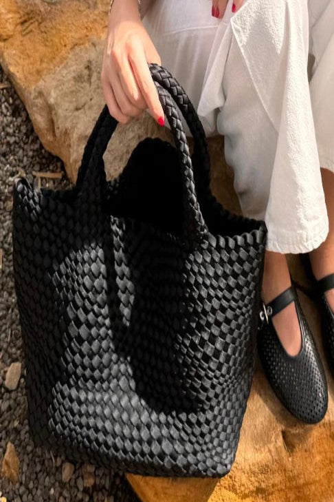 Woven Crossbody Bag - Black