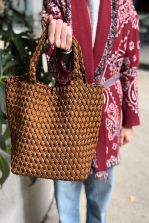 Woven Crossbody Bag - Camel
