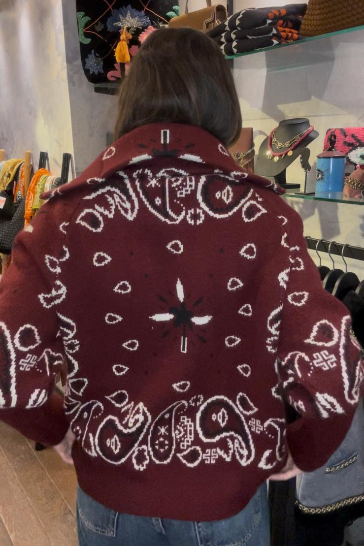 Burgundy bandana vest