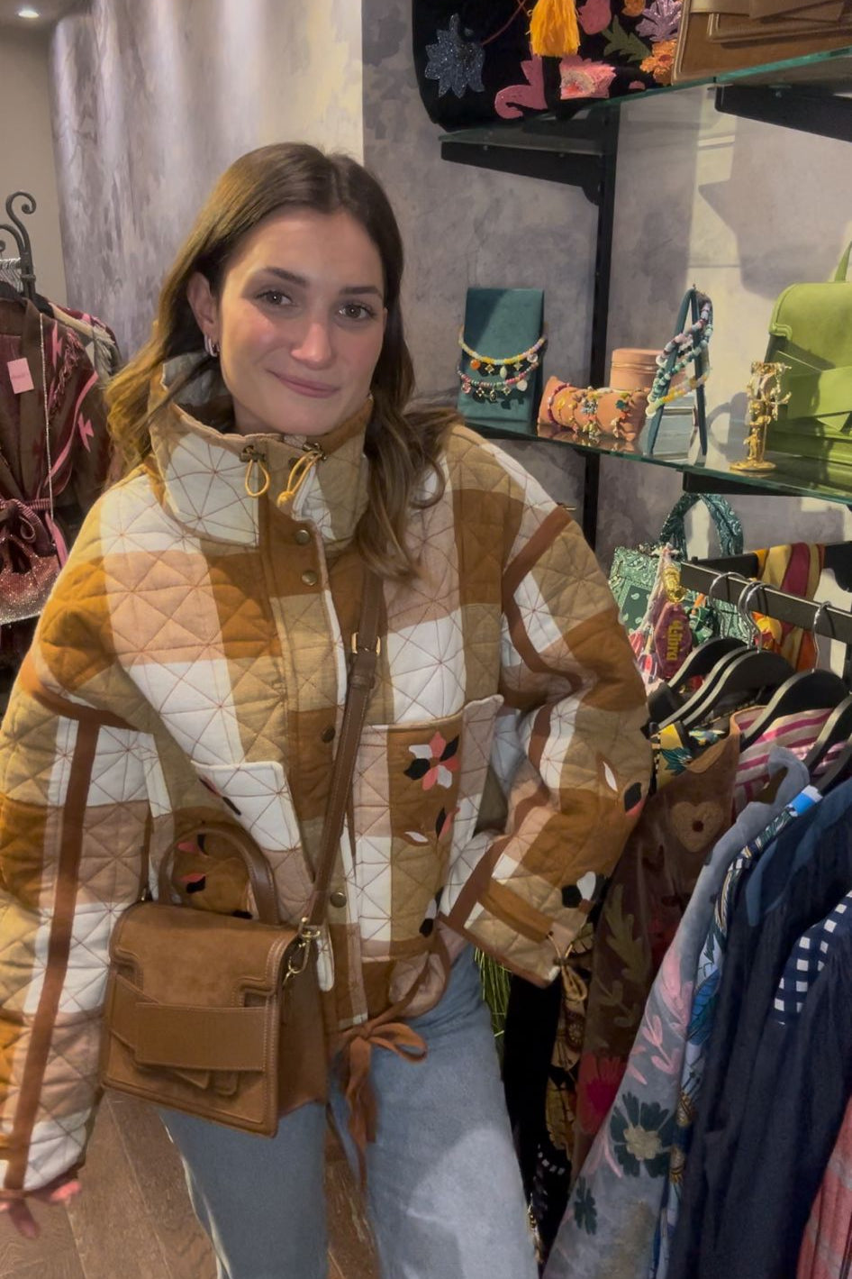 Embroidered quilted jacket