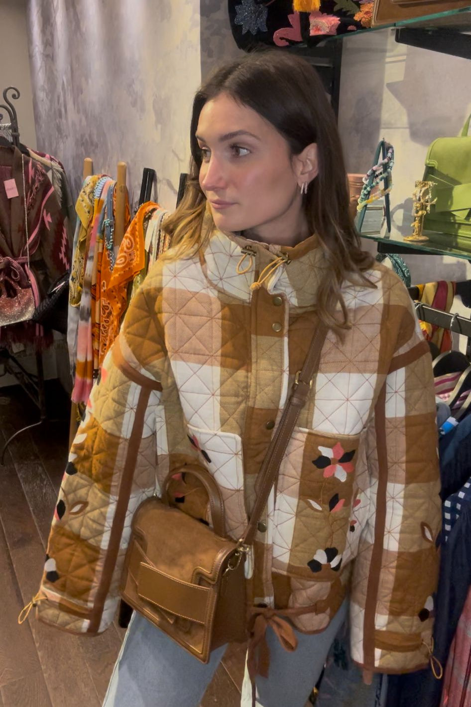 Embroidered quilted jacket