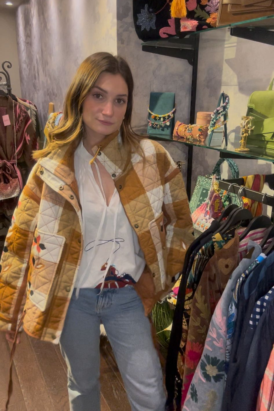 Embroidered quilted jacket