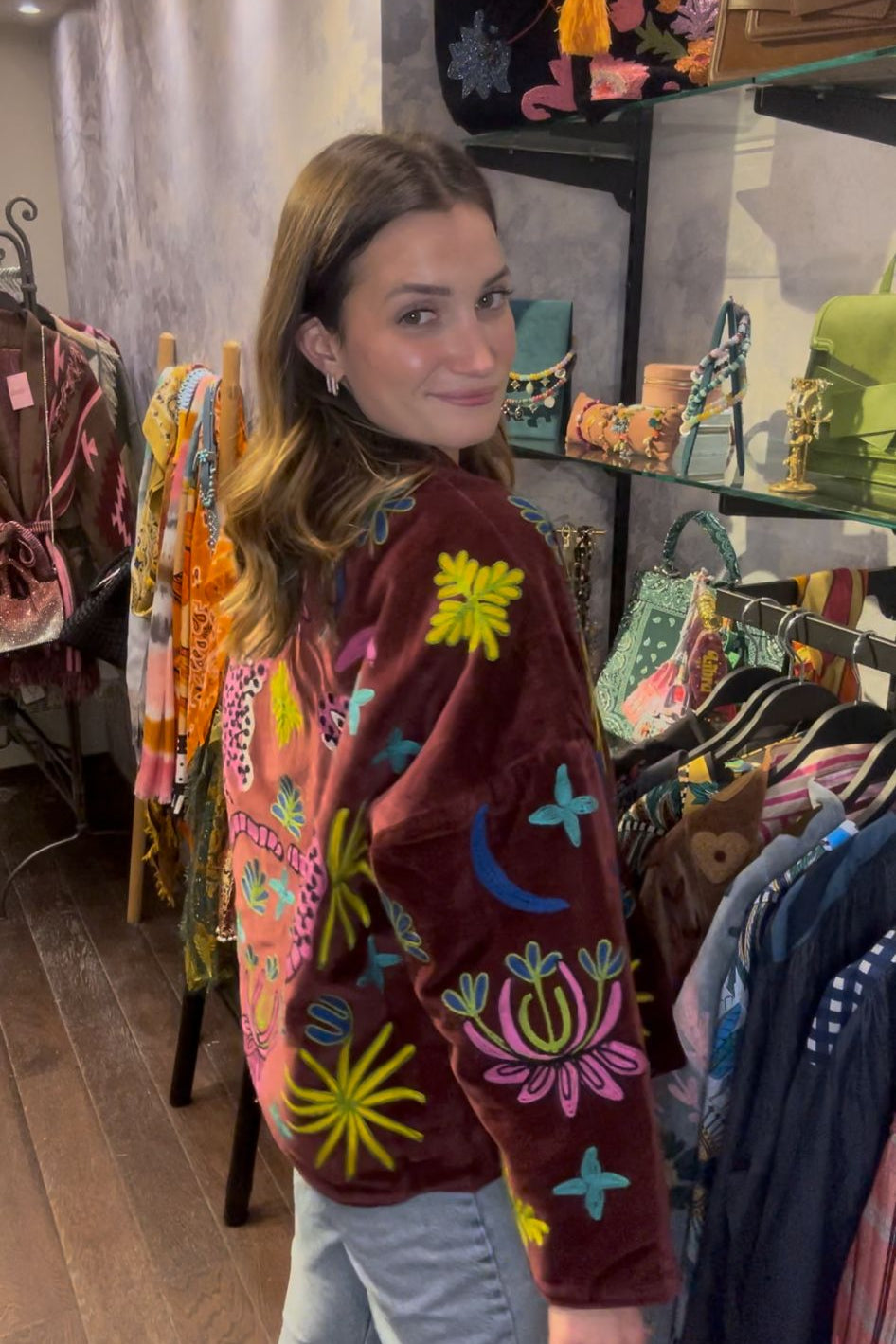 Jungle-inspired embroidered jacket