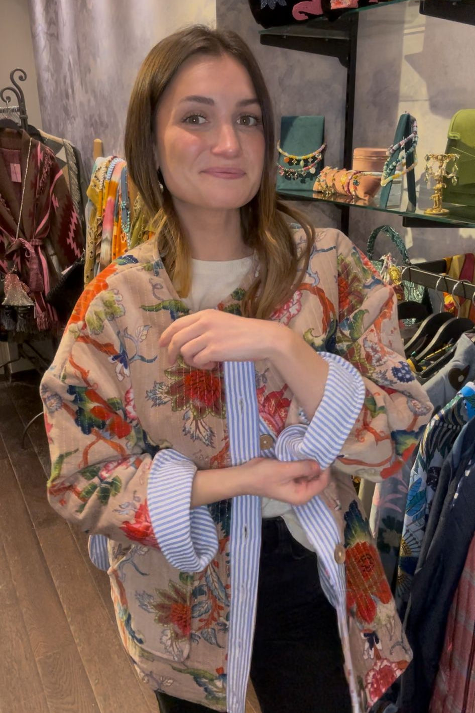 Dusty rose Garden Quilted Velvet Jacket