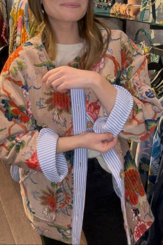 THE CORNER - Dusty rose Garden Quilted Velvet Jacket