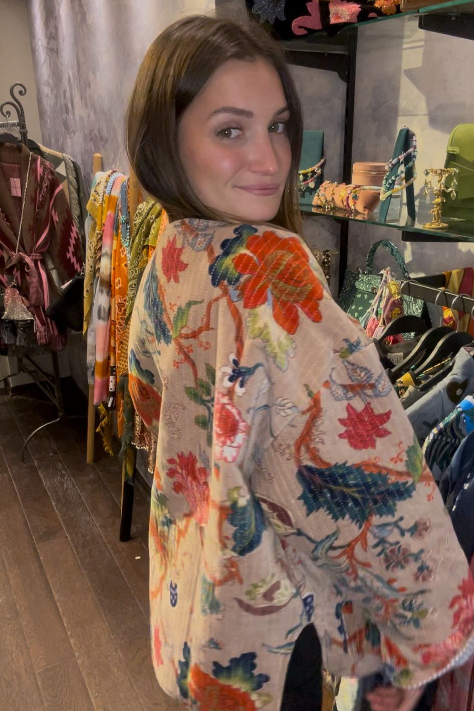 Dusty rose Garden Quilted Velvet Jacket