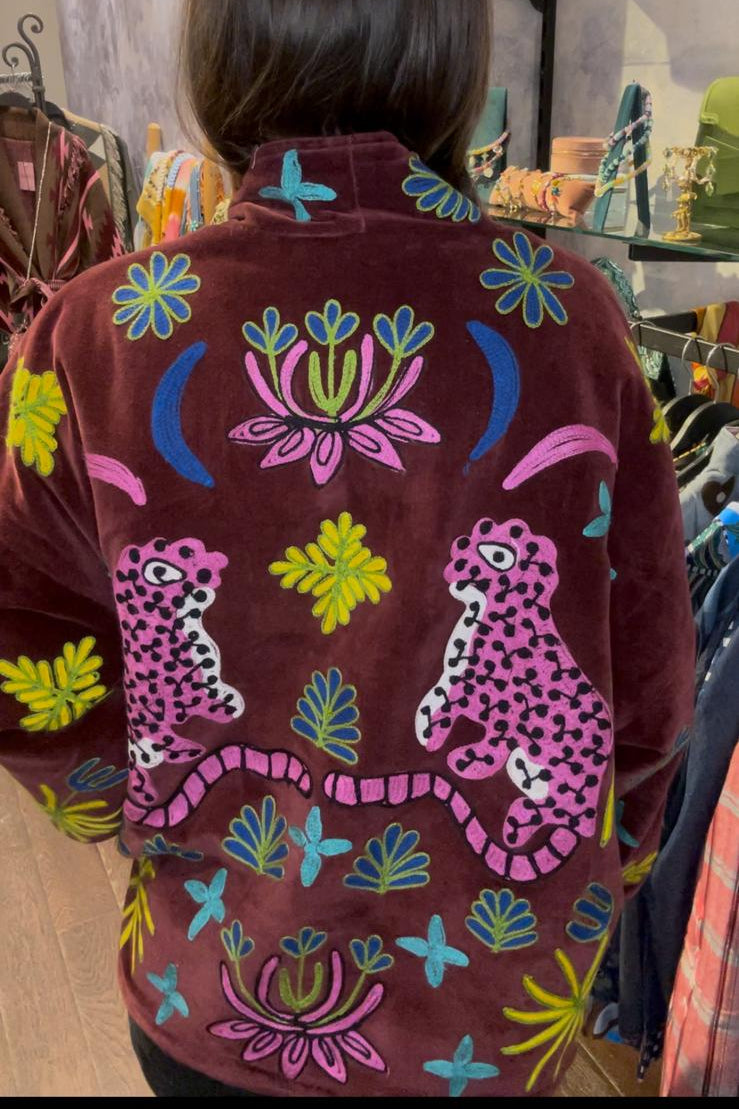 Jungle-inspired embroidered jacket