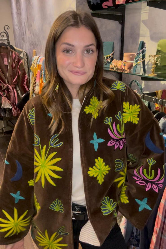 Jungle-inspired embroidered jacket