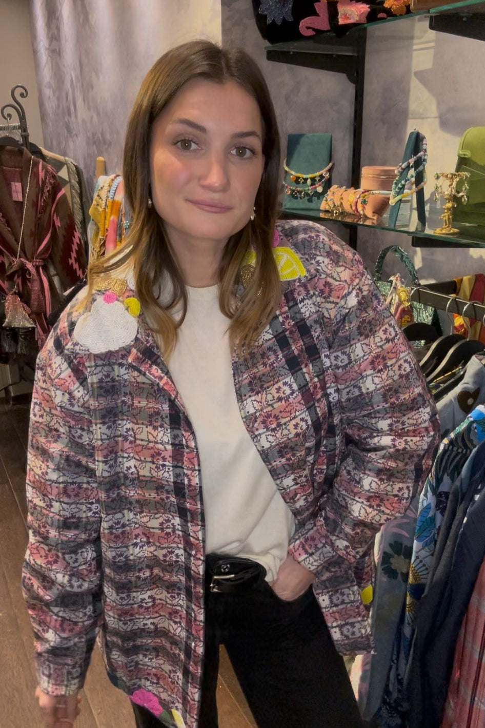 Beaded mosaic jacket