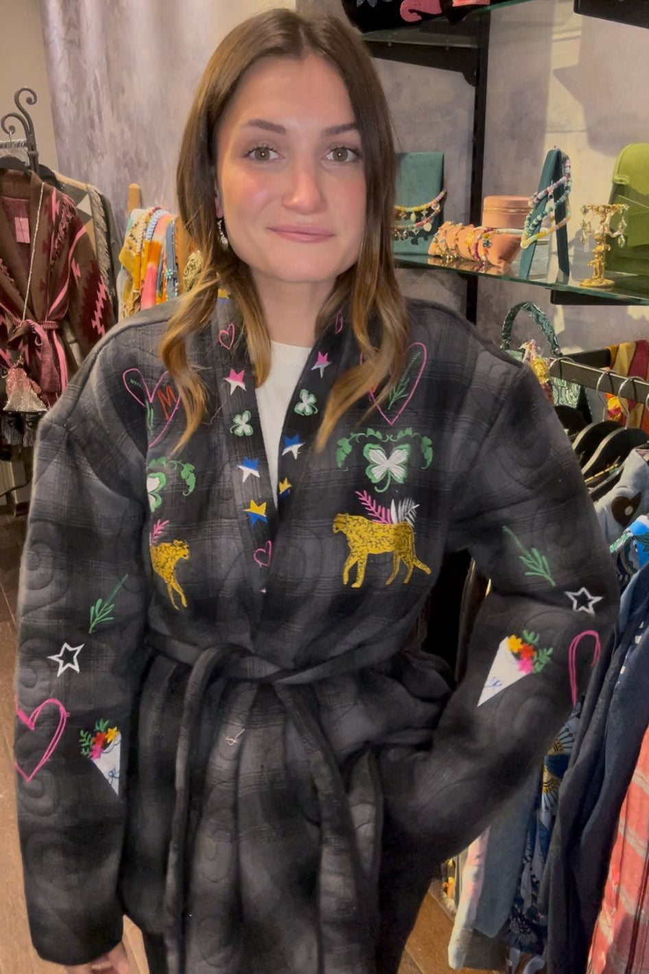 Lore Embroidered Kimono Jacket