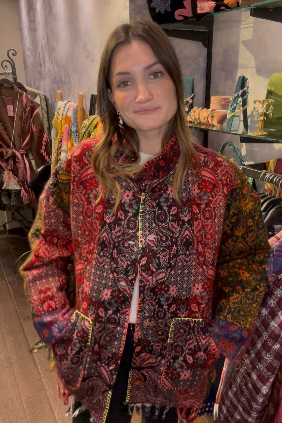 Bohemian Chic Patchwork Cashmere Jacket