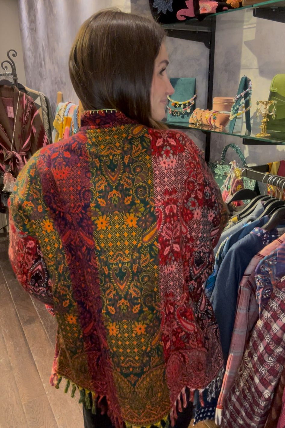 Bohemian Chic Patchwork Cashmere Jacket