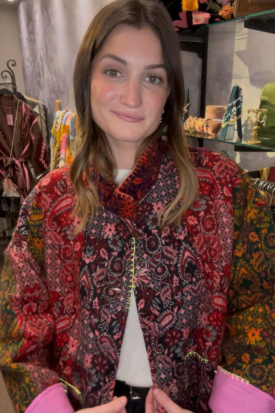 Bohemian Chic Patchwork Cashmere Jacket