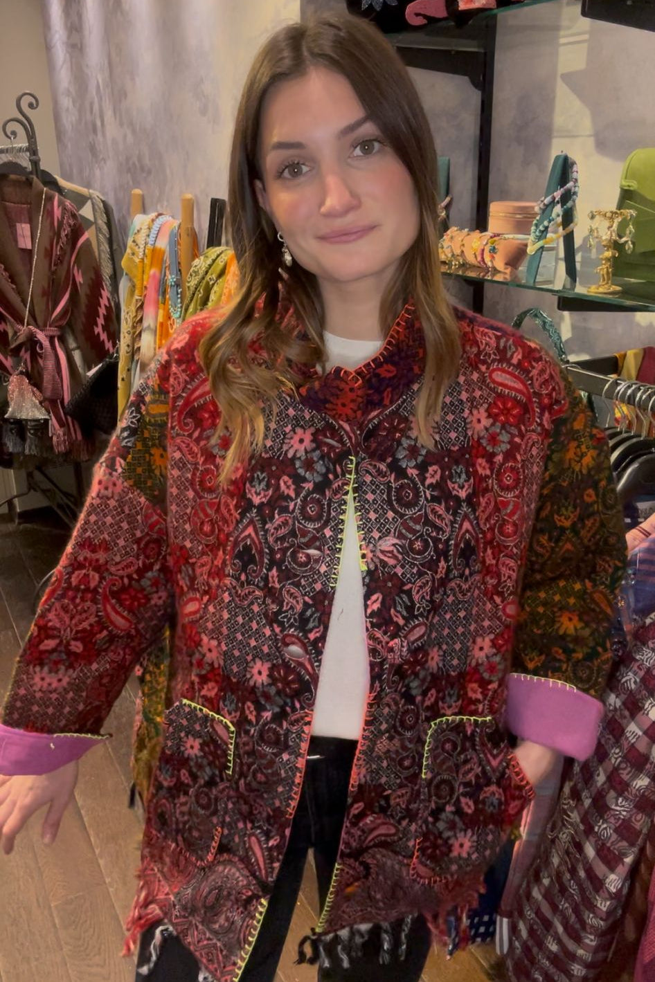 Bohemian Chic Patchwork Cashmere Jacket