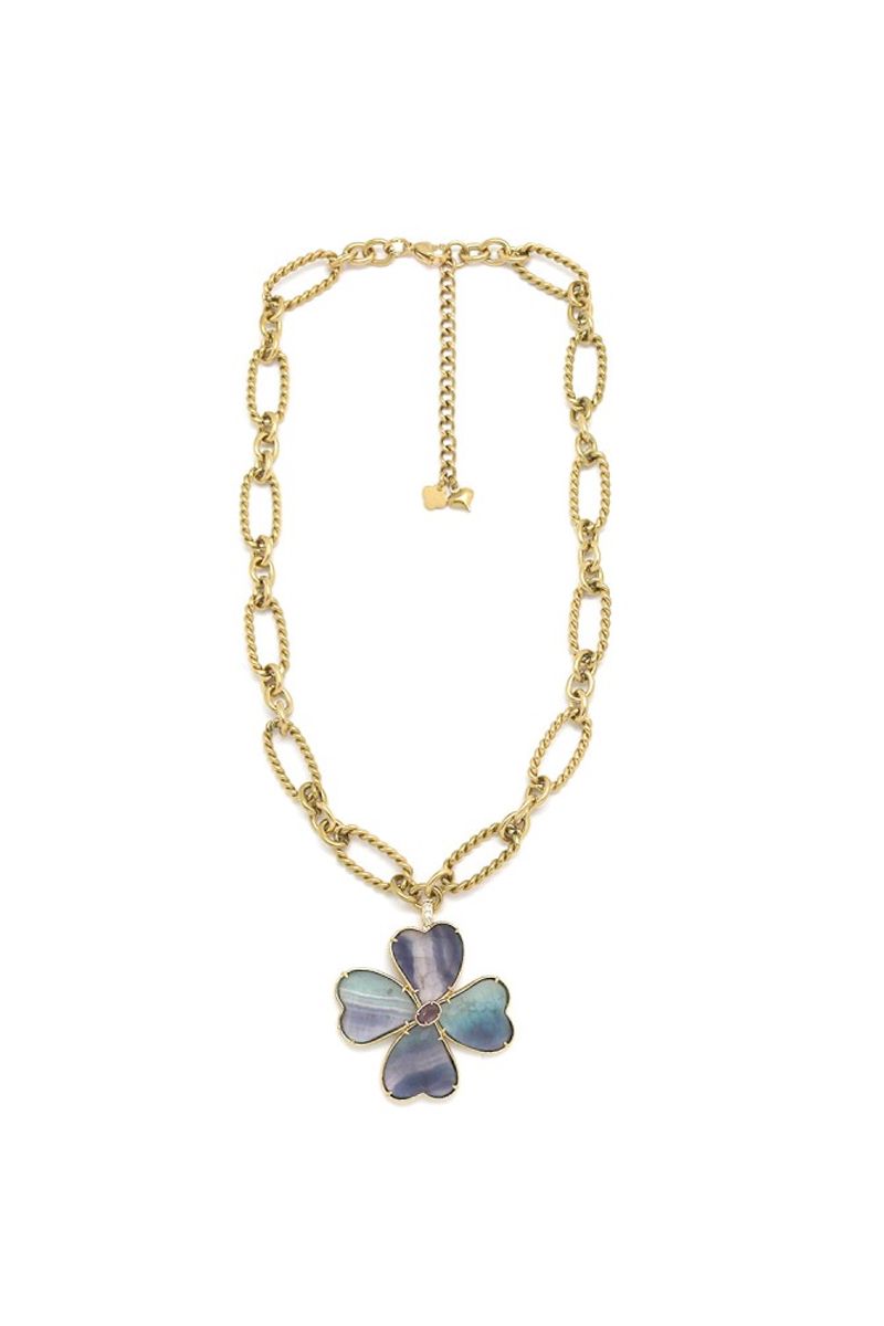 Fluorite clover necklace